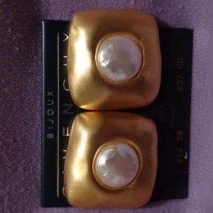 Vintage New GIVENCHY Clip on Earrings Gold